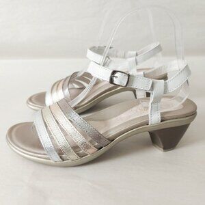 Naot Current Minimalist Colorblock Leather Strappy Sandals 37 Comfy Dressy Shoes